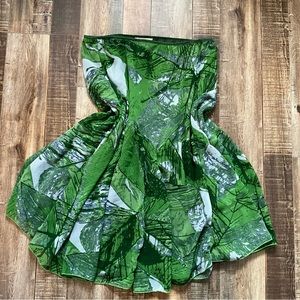 Y2k fairy midi shirt size L-XL Green leave floral 2000s Jonathan Martin